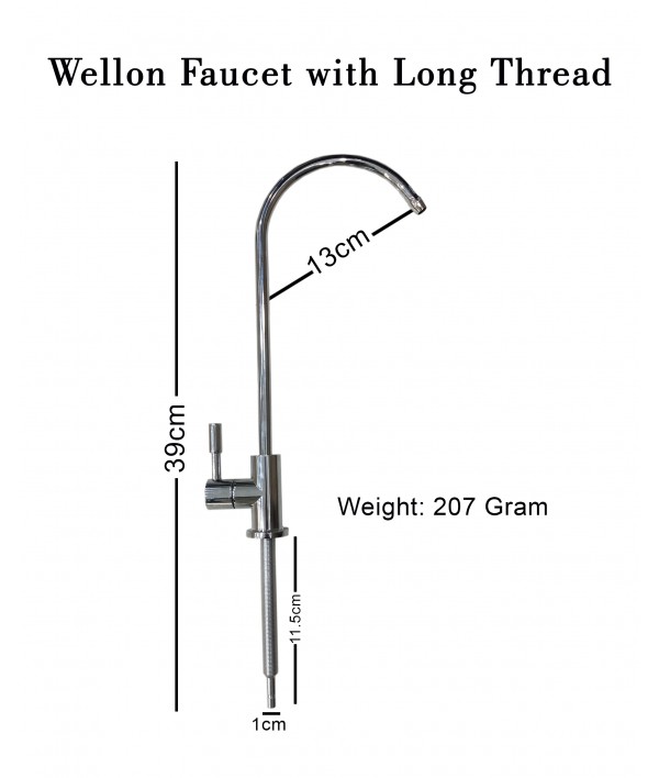 Wellon Imported Ro Faucet tap for Undersink for All Ro Water purifiers, Stainless Steel Kitchen Sink Faucet Tap with Chrome Finish for RO Drinking Water Filter